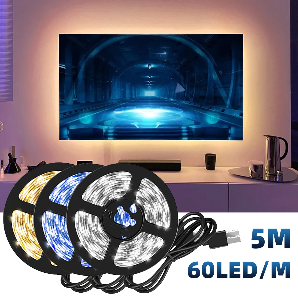 

Светодиодная лента с подсветкой, 5 м, Usb, для Smart TV