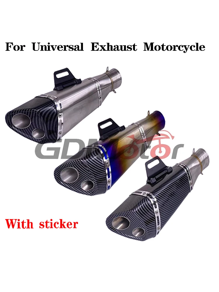 38-51mm motorcycle Ninjia250 400 RC390 CBR650R GSX250R R11 dual hole modified escaper motor exhaust pipe muffler