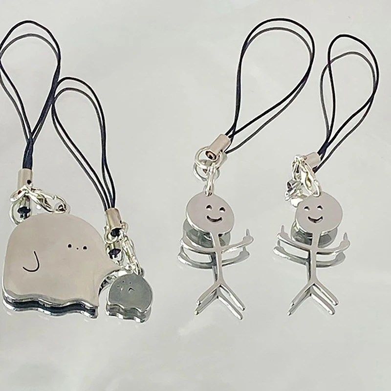 

New Lovely Metal Ghost Mobile Phone Lanyard Cute Ghost Phone Strap Cell Phone Chain Keychain For Halloween Gifts