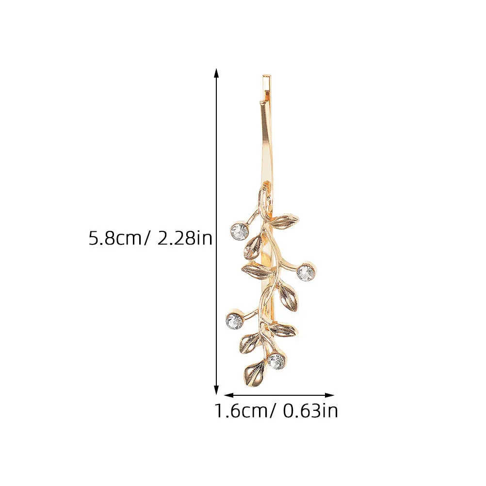 2 Pcs Decorative Rhinestone Headwear Elegant Hair Clips Bobby Barrettes Decoration
