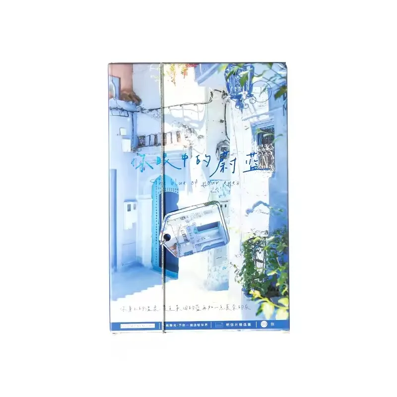 ชุดโปสการ์ด 30 ชิ้น The Blue In Your Eyes - ภาพศิลปะพระอาทิตย์ตกดินริมทะเลและวิวทะเล เหมาะสำหรับการจดบันทึก