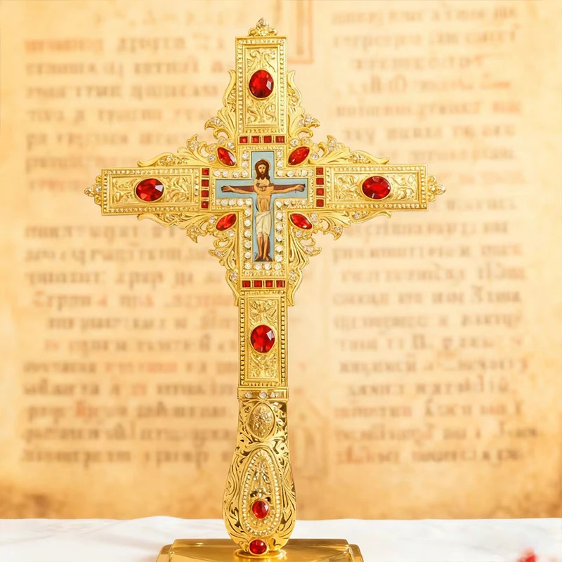Retro-Stil Ostorthodoxes Kreuz Wanddekoration Geschnitztes Heiliges Kunstwerk für Gläubige Christen Zuhause Glaubensgebet Souvenir Geschenk – Detail 6