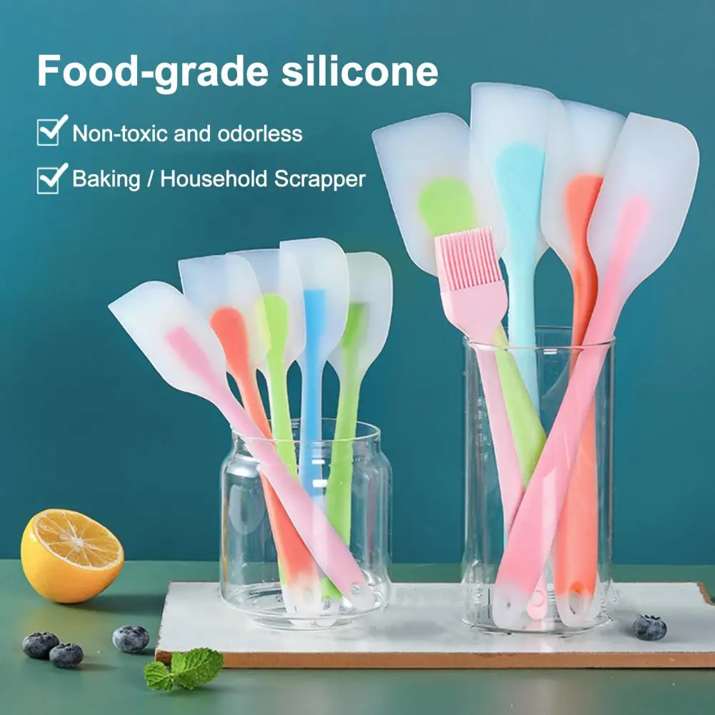 1pc Colorful Silicone Pastry Spatula Cake Cream Butter Silicon Spatula 6 Colors Fondant Molds Kitchen Tools Cake Board Cake Tool