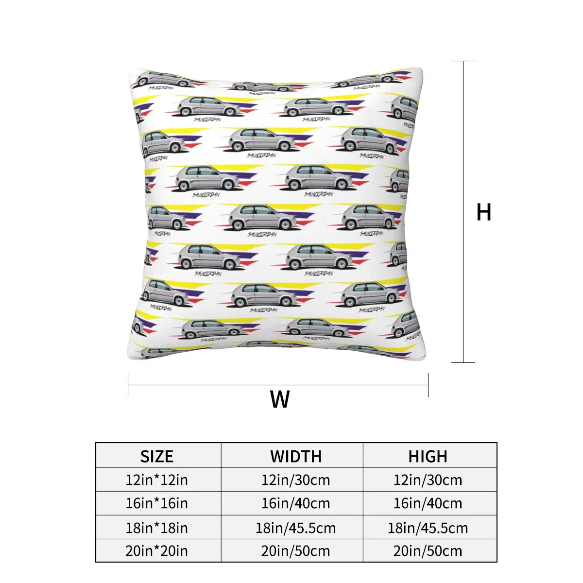 106 Rally Square Pillowcase Pillow Cover Cushion Zip Decorative Comfort Throw Pillow for Home Car
