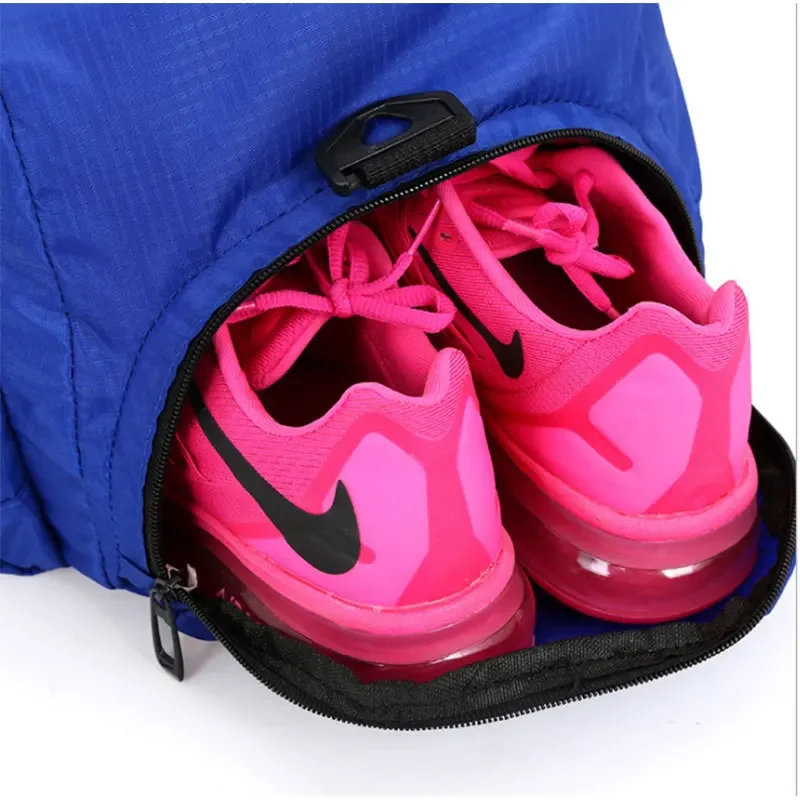 Bolsa De gimnasio negra con lentejuelas para mujer, bolso deportivo impermeable con compartimento para zapatos, para entrenamiento físico, Yoga,