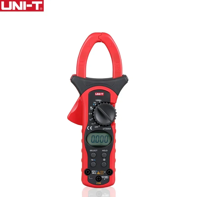 

UNI T UT205A Auto Range 1000A Digital Clamp Meters Multimeters Voltmeter with LCD Backlight LCD Electrical Multimeter