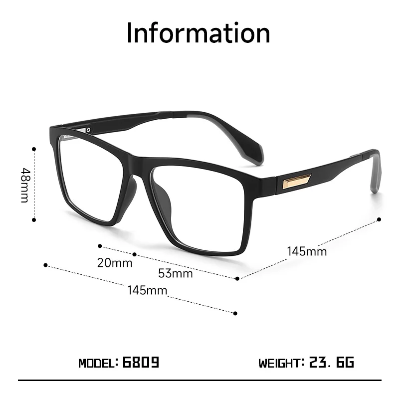 KSVEREN TR90 Square Photochromic Reading Glasses for Women Men Fashion Optical Eyewear Prescription Glasses Glasses Frame