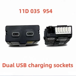 5QD035726 Rear Seat USB Socket Armrest USB With Wiring For VW Tiguan Teramont Skoda Kodiaq ID.4.X ID.6 Octavia A7 5QD 035 726 L