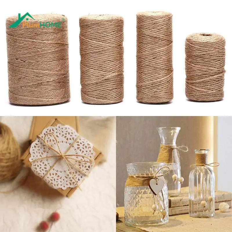 

Natural Jute 50m/80m/100m Burlap String Wrapping Cords Thread Scrapbook Tool Double Hemp Rope Paper Album Craft Decor