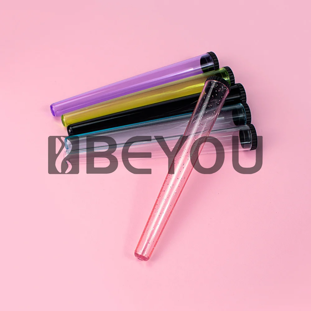 Reusable Tobacco Hand Rolling Storage Container Multi-colors Custom Logo Blank Tube Case with Flat Lid