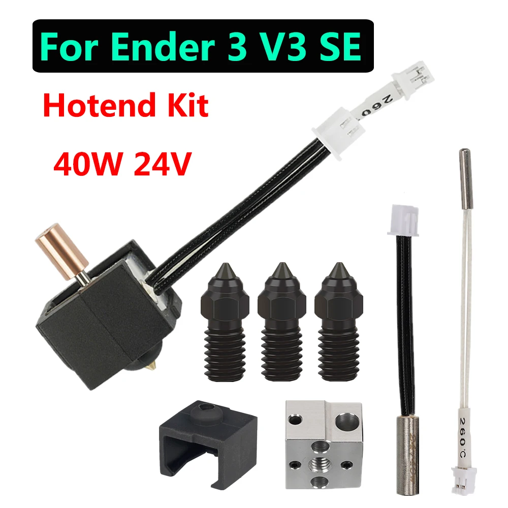 

Для Ender 3 V3 SE Hotend Kit Обновление 24 В 40 Вт Аксессуары для 3D-принтеров Термистор Биметаллический Hotend для Creality Ender 3 V3 SE Hot End