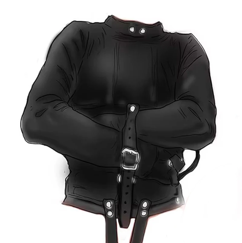 BDSM Leather Armbinder Restraint Straitjacket,Straight Jacket Bondage,Unisex Doctor Patient Cosplay,Women's Sexy Lingerie