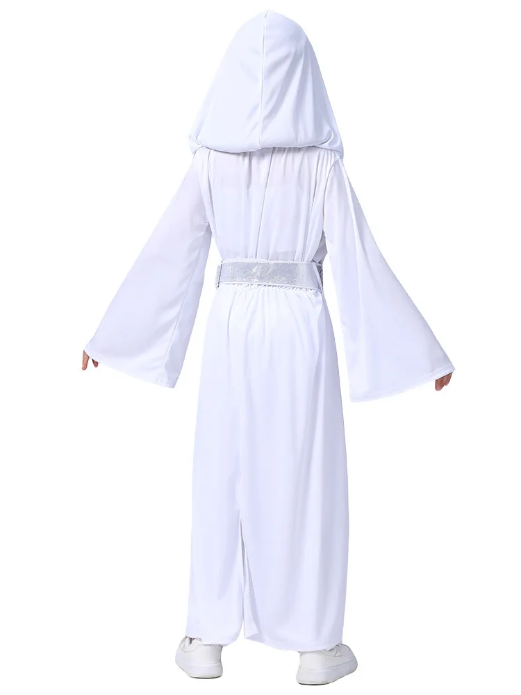 Leia Organa Solo Girl Princess Dress Cosplay Anime Halloween Costume for Kid Superhero Robe Carnaval Witch Cape Masquerade Cloak