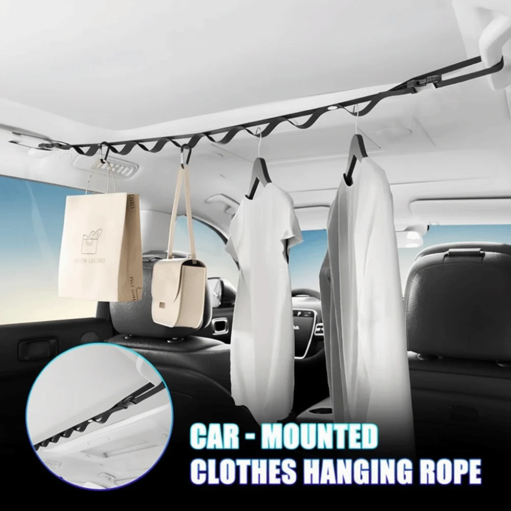 Retractable Design Portable Drying Line Portable Outdoor Use RV Clothesline Hanger Save Space Compact Car Clothes Rack Camping