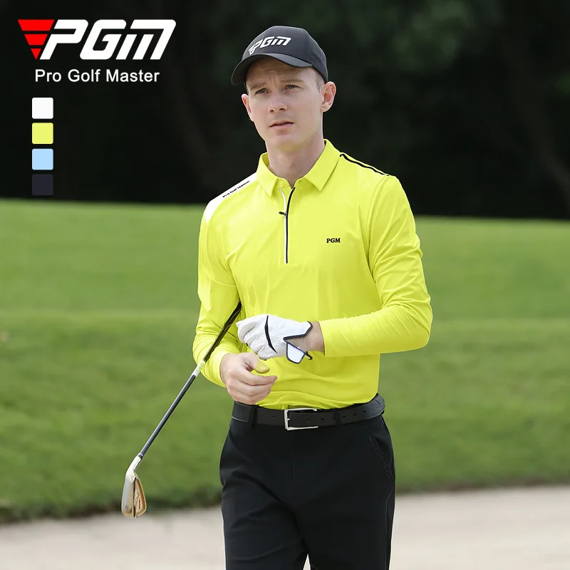 PGM Golf Men\'s Long Sleeved T-shirt Is Sweat Wicking Windproof and Warm Soft comfortable Golf Clothing Men YF492