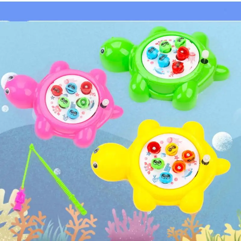 1 Set Children's Chain Up Clockwork Fishing Toy Kit Magnetic Fishing Rod Kids Baby Fishing Educational Puzzle Toys Birthday Gift