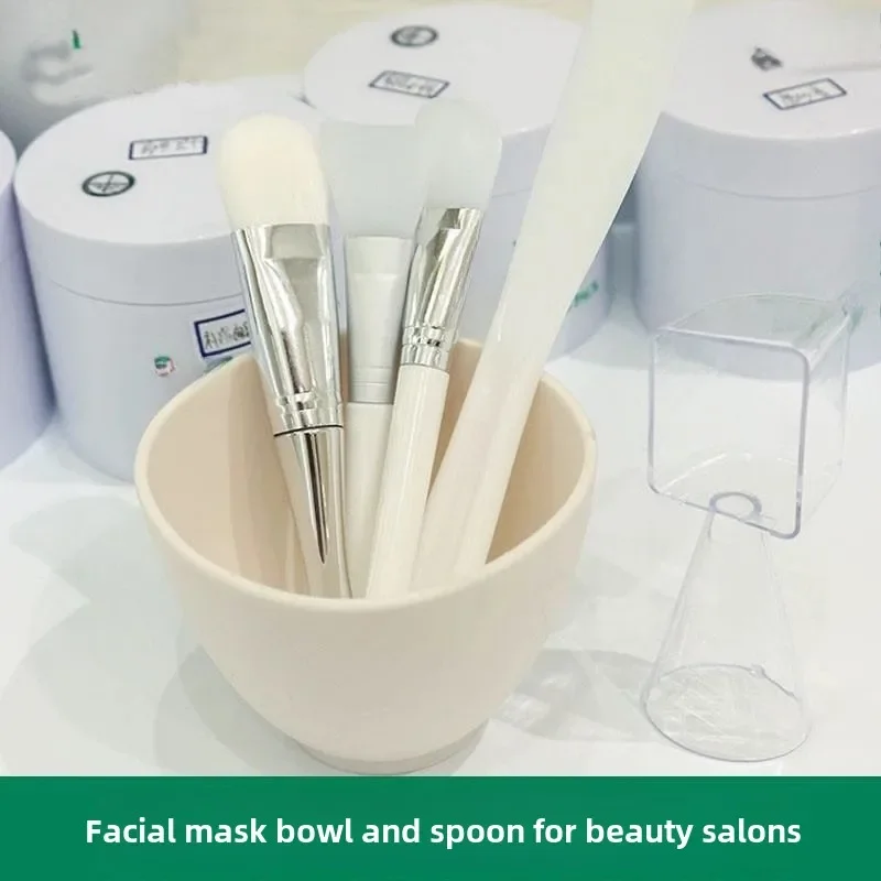 Mask bowl, spoon, special for beauty salons, high-end high-end spa, aloe vera filling, mask bowl, silicone brush, large.