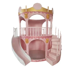 American UK Europe Style All solid wood double-layer children's bed with slide Princess Castle Bunk Bed Round Beds