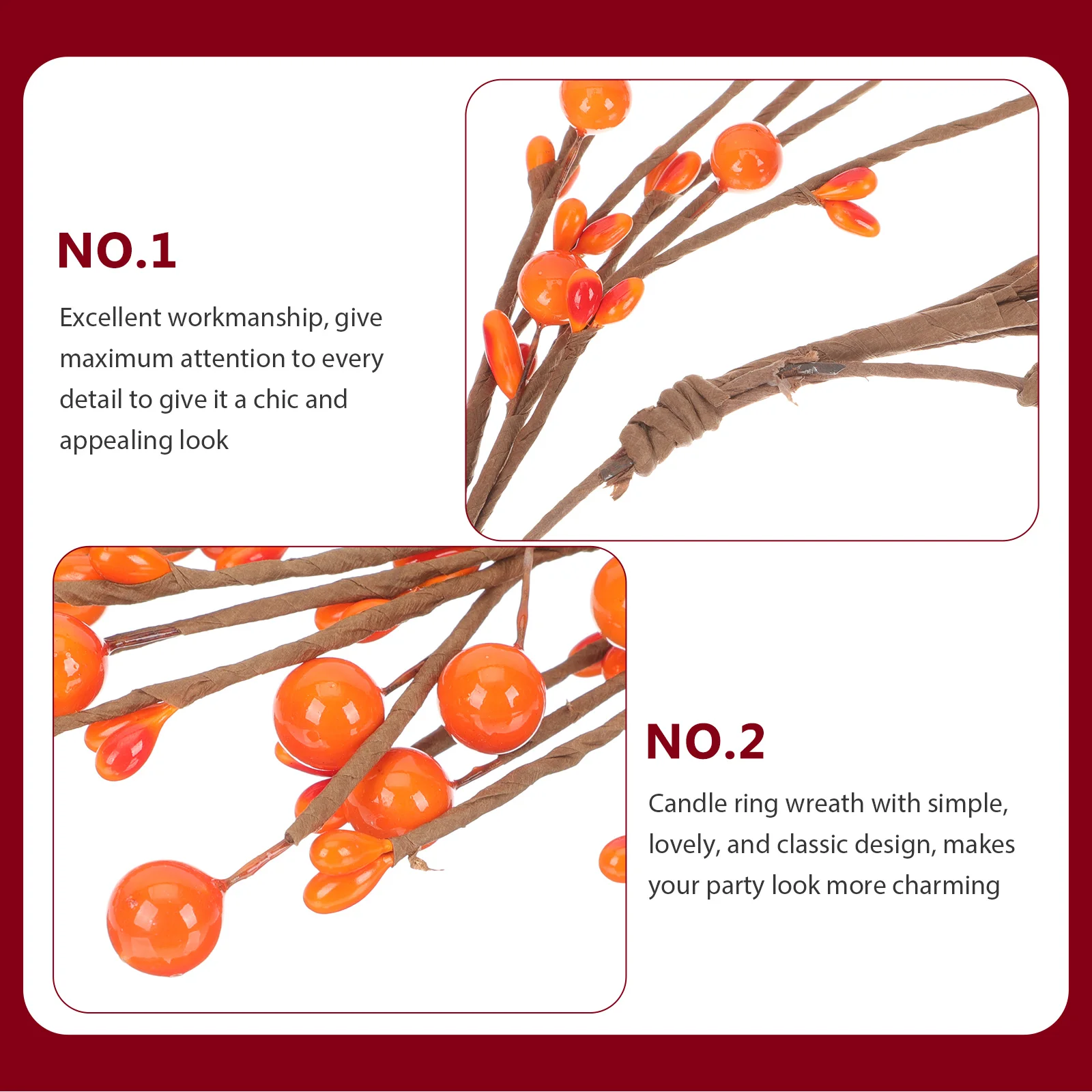 

Christmas Wreath Door Ornaments Red Berries Berry Mini Garland Front Plastic Artificial Small