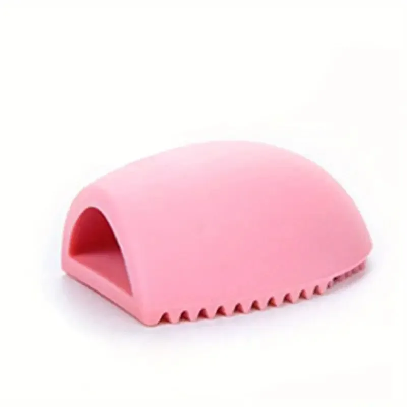 ピンクのシリコンメイクブラシクリーナー - テクスチャ表面を備えた卵型のクイッククリーニングツール、無臭、耐久性があり、毎日のブラシに最適
