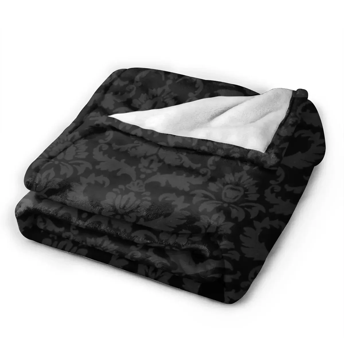 Victorian Gothic Pattern (Black) Blankets Soft Warm Flannel Throw Blanket Plush for Bed Living room Picnic Travel Home Sofa