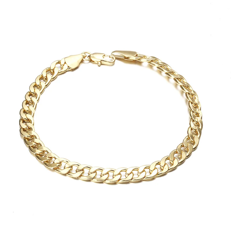 1pcs Hot Selling Minimalist And Creativity Gold Bracelet 18K Gold 6mmnk Fashionable Commuter Bracelet For Both Men And Women