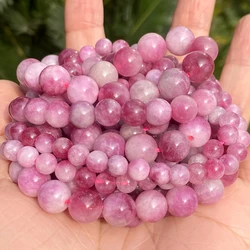6 8 10mm Natural Stone Beads Plum Tourmaline Jade Round Spacer Beads For Jewelry Making DIY Handmade Bracelet Necklace 15''