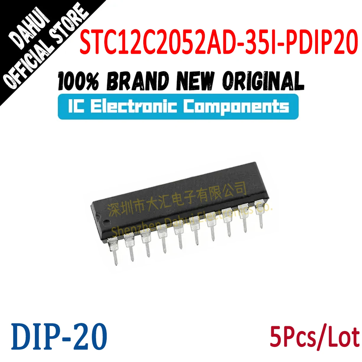 

5Pcs STC12C2052AD-35I-PDIP20 12C2052AD 35I PDIP20 Microcontroller chip IC new original