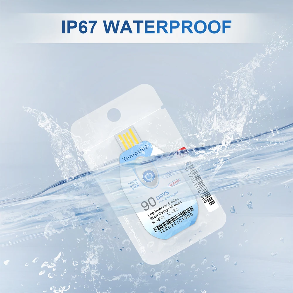 10000 نقطة استخدام واحد USB 90 يومًا مسجل بيانات درجة الحرارة والرطوبة تقرير PDF سجل منفذ USB مع إشارة LED #4