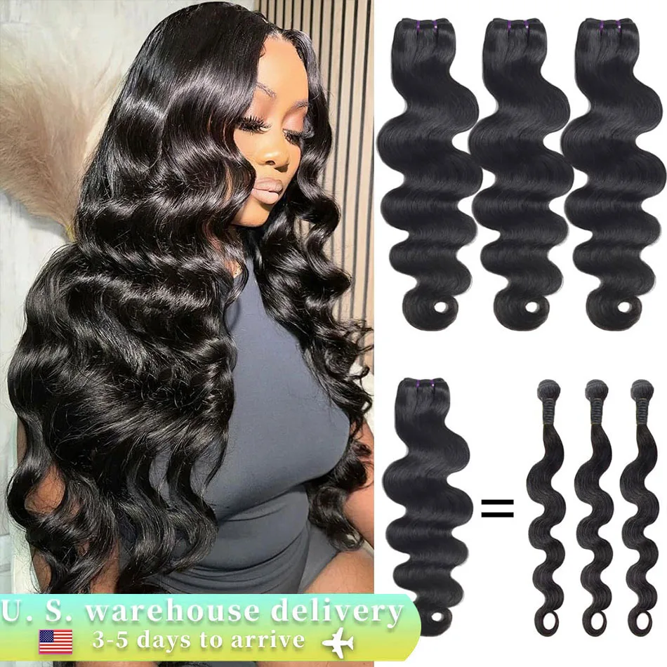 4 Bundle Raw Human Hair Body Wave 20 22 24 26 Inch 100% Brazilian Unprocessed Virgin Hair Extensions braiding Bundles Natural