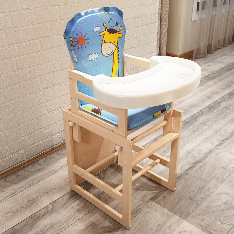 

Children's Dining Chair Solid Wood Baby Chair Bb Stool Study Table Adjustable Child Seat Multi-purpose Baby Hotel Dining Chair