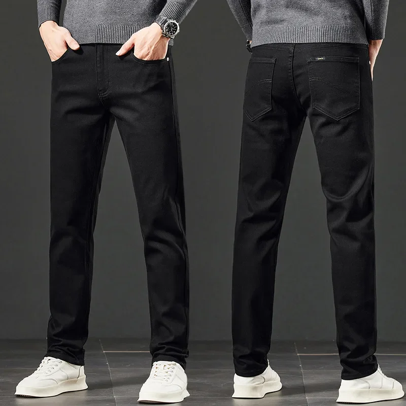 الراقية القطن الرجال سليم مستقيم الجينز مرونة عارضة العلامة التجارية عبر الحدود الأصلي واحد أربعة مواسم نمط النسخة الكورية #5