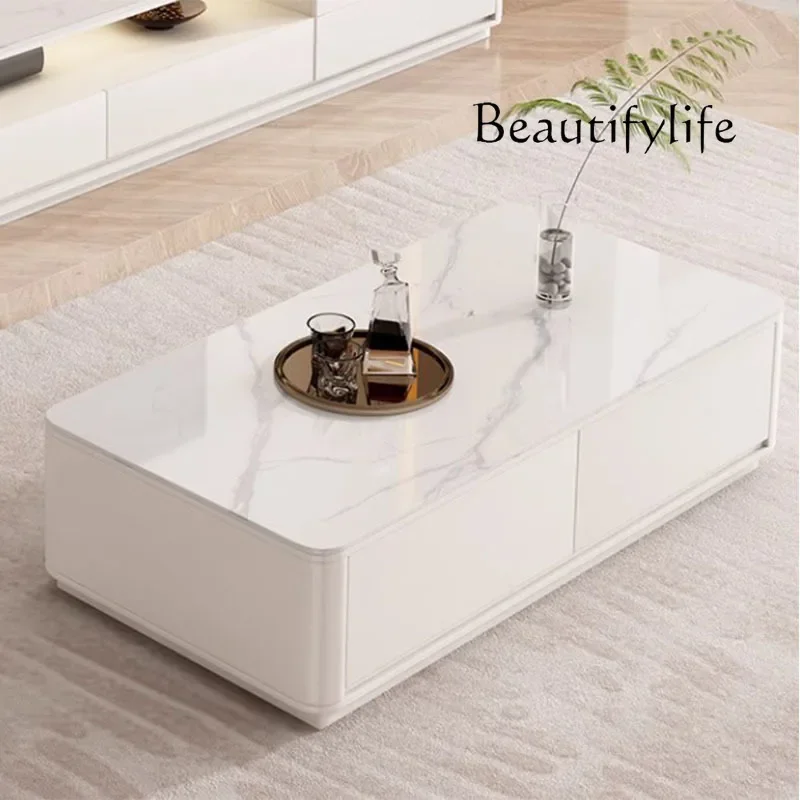 

M Simple Storage Coffee Table Living Room Designer Minimalist Square Coffee Tables Wood Modern Rock Koffietafels House Accessori