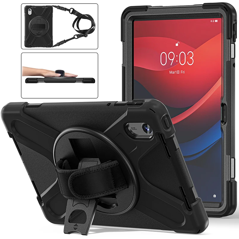 Case For Lenovo Tab Xiaoxin Pad 11 inch 2024 TB330FU TB331FC Tablet Case Kickstand Holder Hand Shoulder Strap 360 Rotation Cover