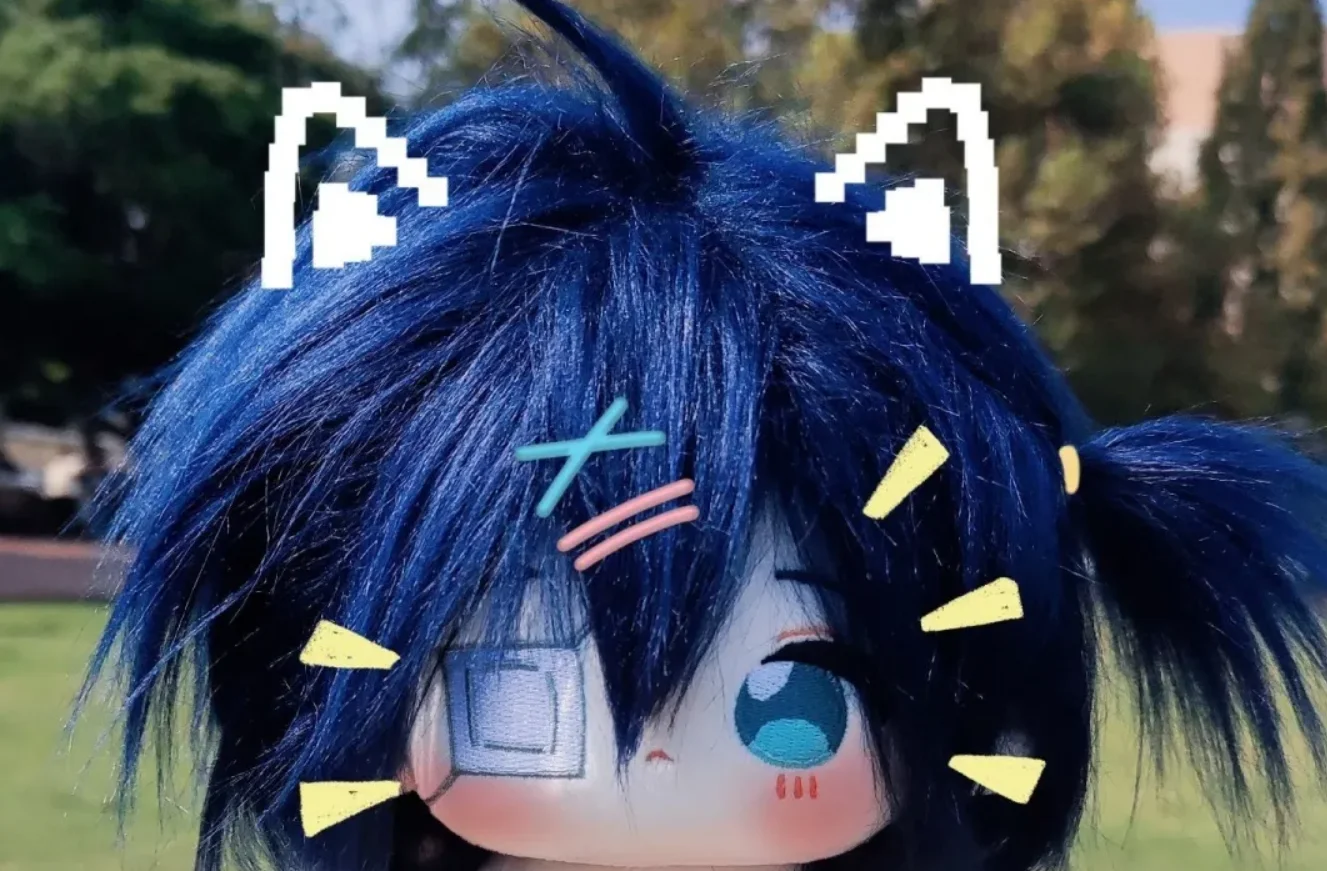 

20cm Japan Anime Takanashi Rikka Blue Hair Lovely Cartoon Girl Cosplay Plush Doll Stuffed Body Dress up Game Cotton Pillow