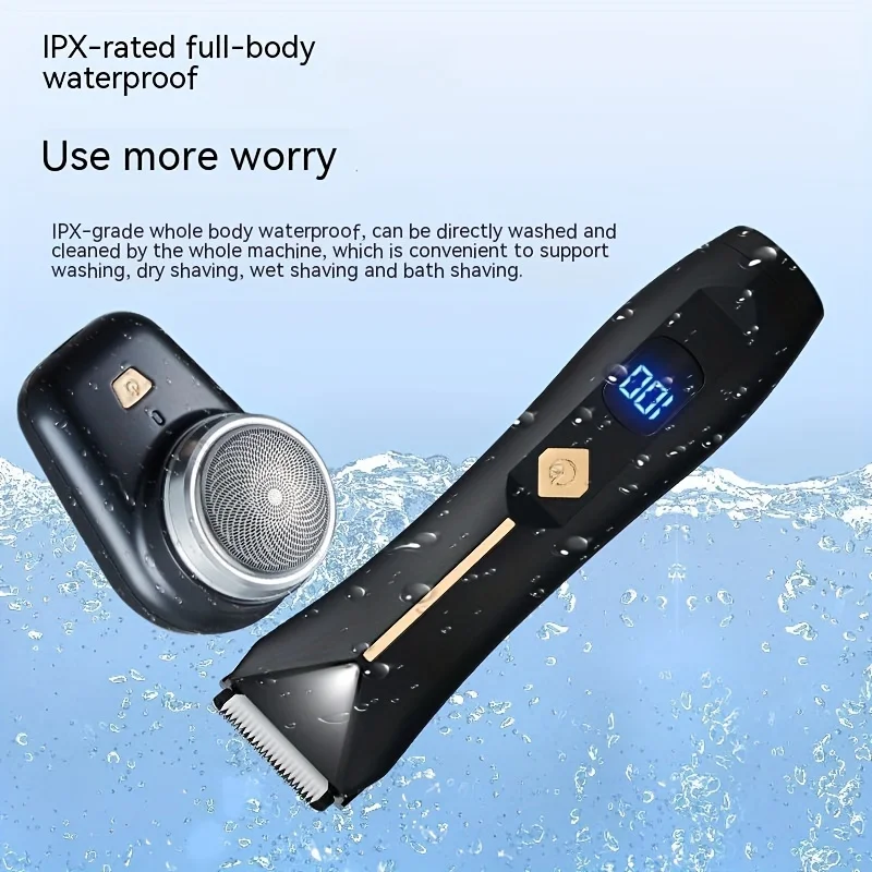 Ball Trimmer, Waterproof Manscape Trimmer For Men, Pubic Hair Trimmer, Rechargeable Body Shaver Groomer With Charging Dock,  Gro