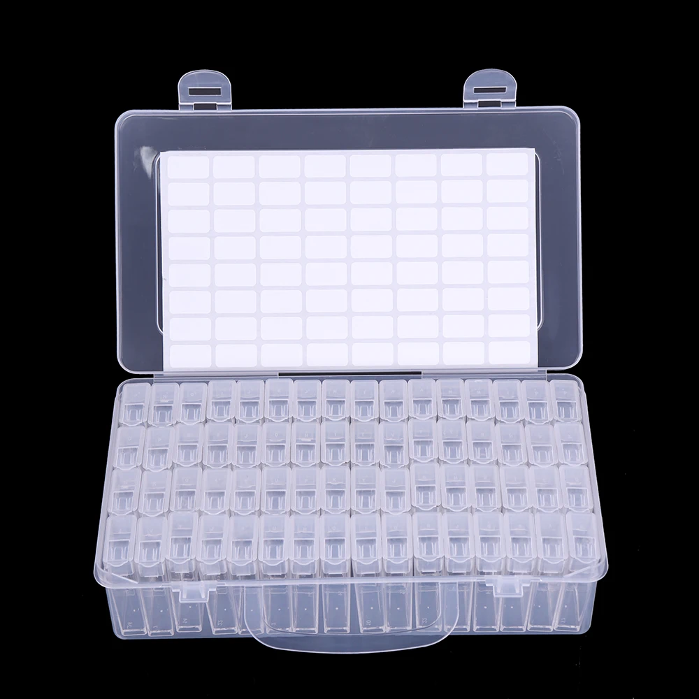 1pc 32/38/64/8 Slots Plastic Storage Box, DIY Diamond Painting Tool Storage and Organizing Box Jewelry Accessories Organizer Box