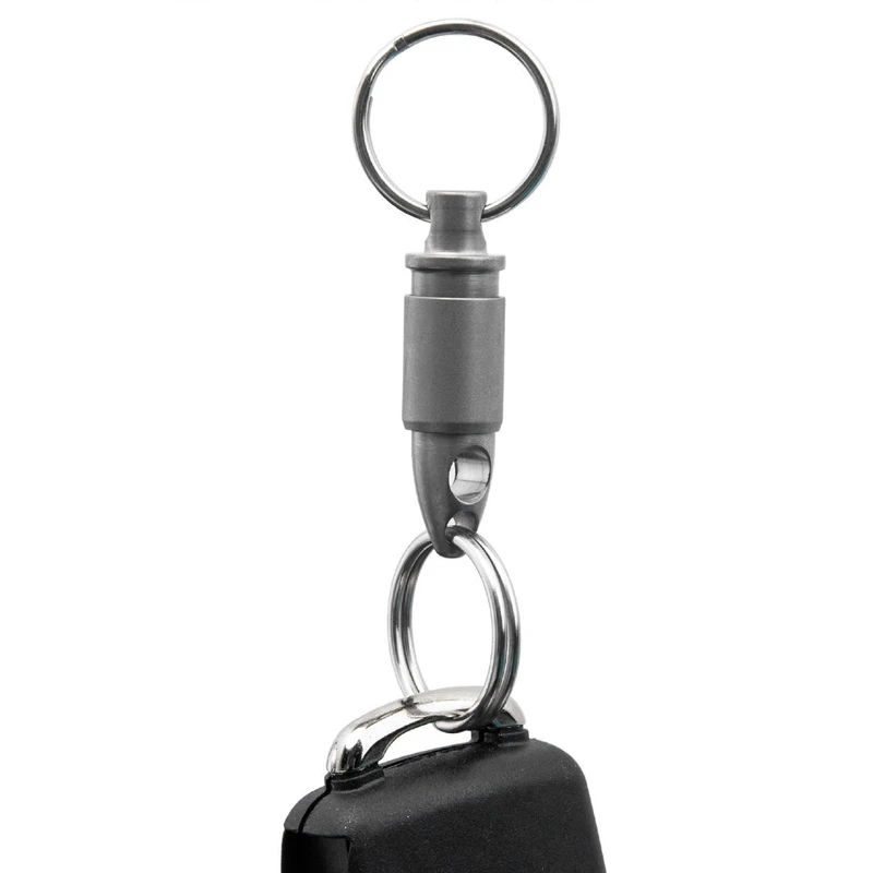 Titanium Alloy Universal Keychain Car Keyring Portable Mini Rotating Ring Buckle Tools