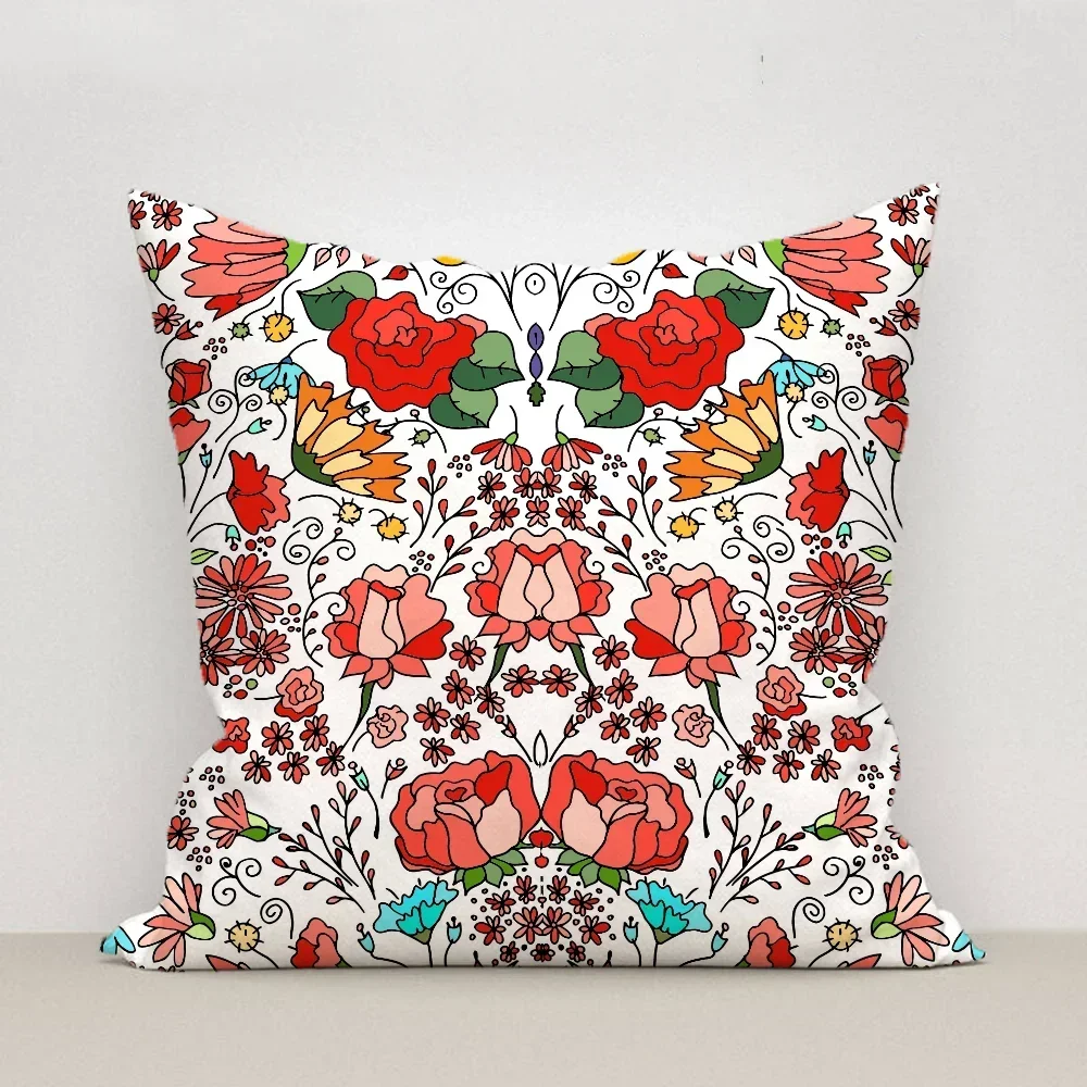 Modern Elegant Illustration Floral Decorative Pillowcase for Pillow Cushion Cover 45*45 Duplex Printing Short Plush Cushions