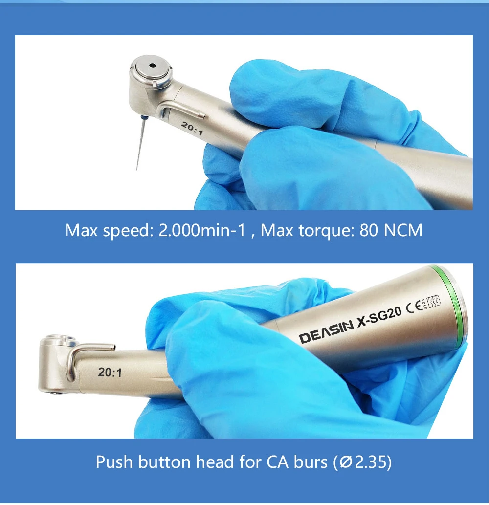 Contra Angle 1:1 1:5 20:1 1:4.2 Dental Handpiece Fiber Optic Low Speed High Speed X95L Style Dental Implant Equipment