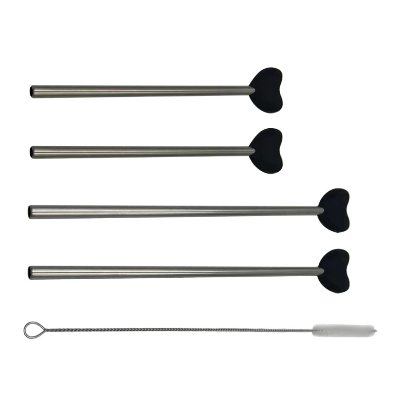 Uniuqe Metalen Rietje met Hart Multifunctioneel Metalen Rietje Rechte Sipper