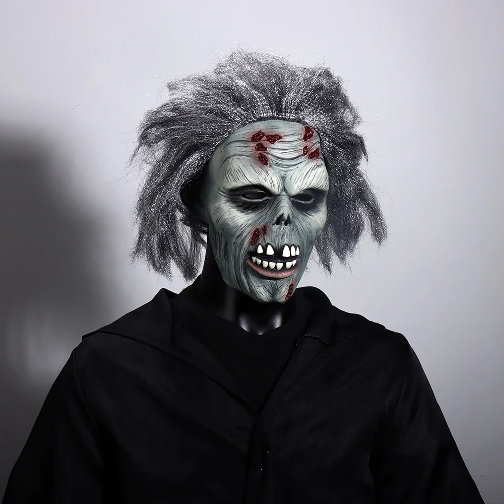 Bloody Zombie Mask Cosplay Creepy Skull Monster Walking Dead Zombie Latex Helmet Halloween Carnival Purim Party Costume Props 2