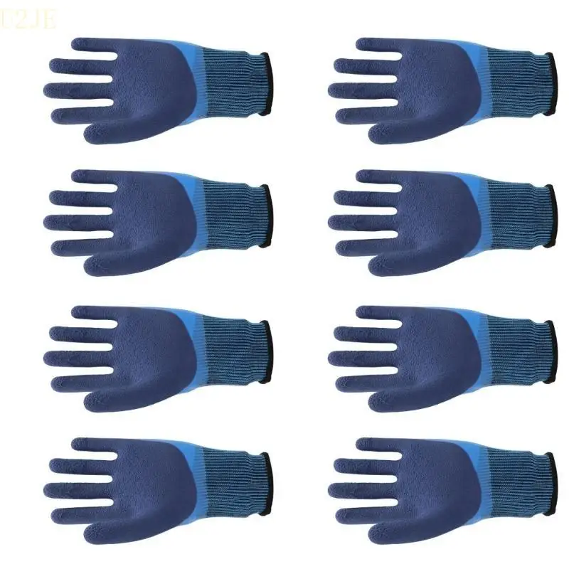 

U2JE 2 Pairs/4 Pairs Double Latex Coated Freezer Gloves Work Gloves for Warehouse