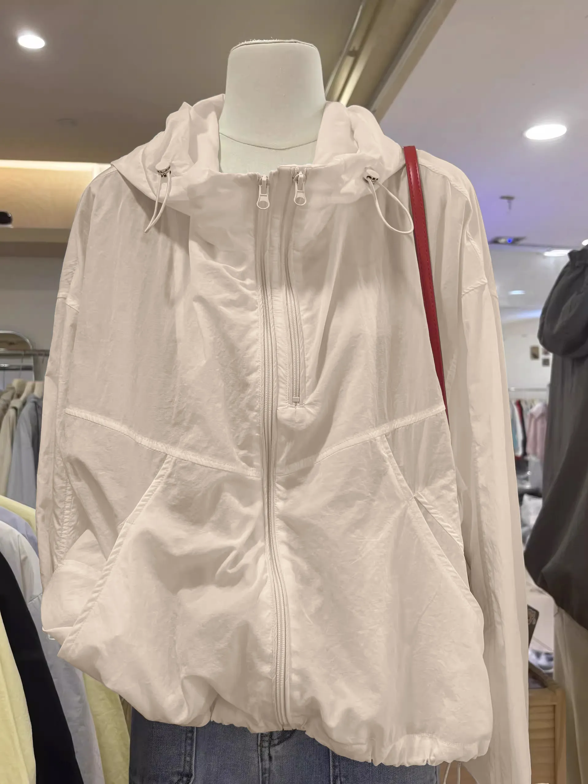 2026 Summer Popular Loose Single Layer Thin Sun Protection Jacket Double Zipper Hooded Lightweight Fashionable Women's Outerwear