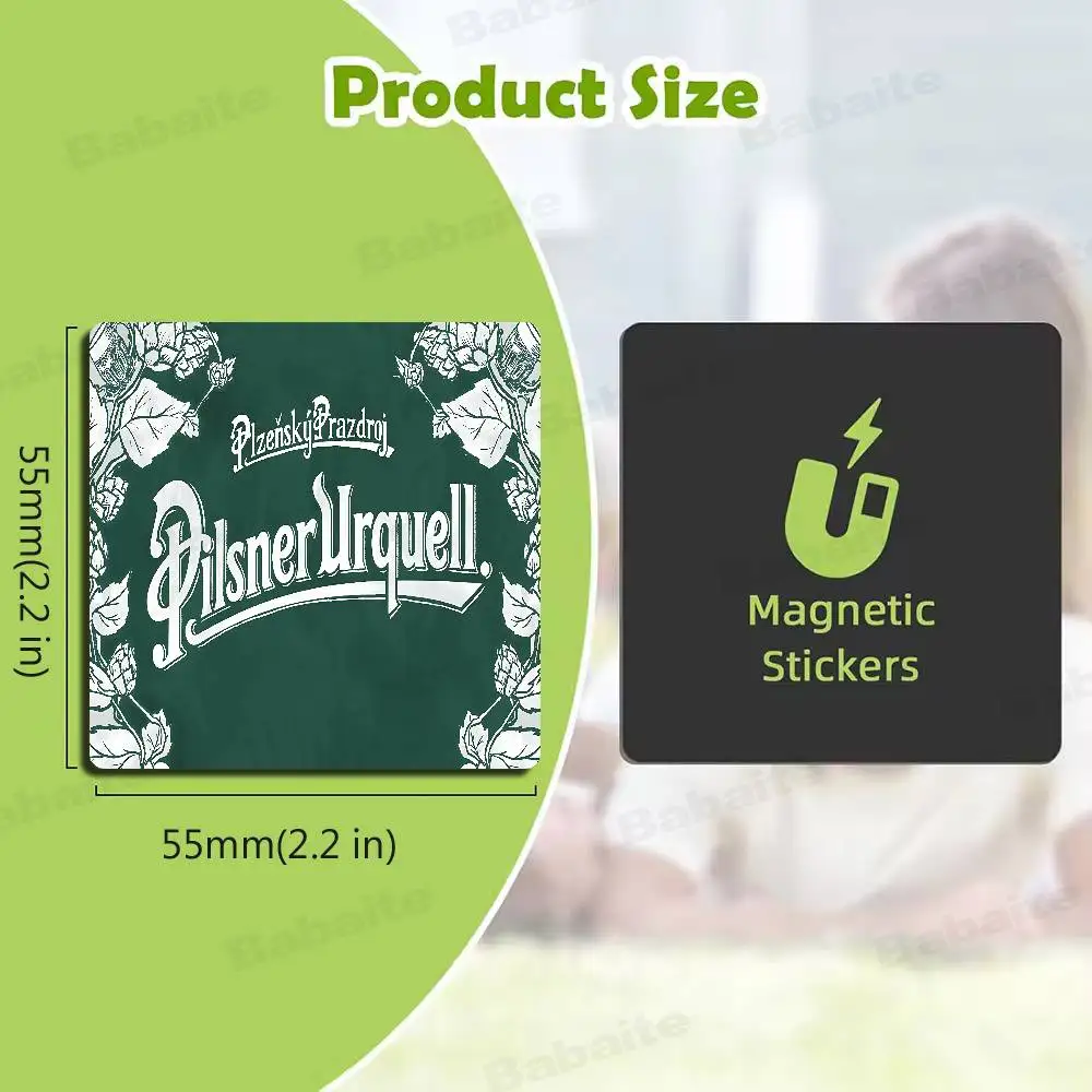 Beer P-Pilsner Urquells 1pc Fridge Magnet Personalized Magnetic Durable Plastic Square Picture Surface Fridge Magnets