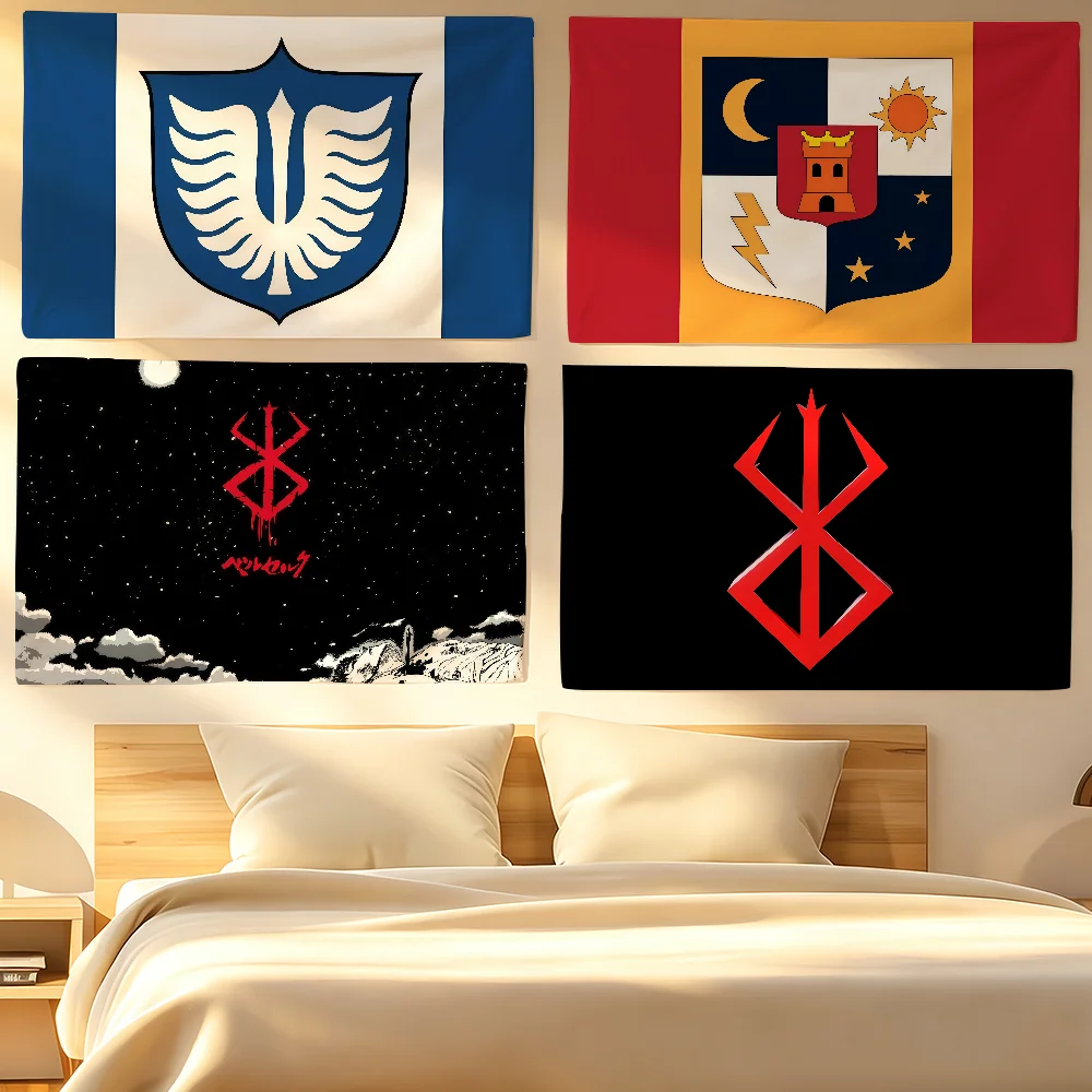 Comic Berserk Flag Tapestries For Classroom Dormitory Camping Picnic Party Cheering Home Indoor Outdoor Decor