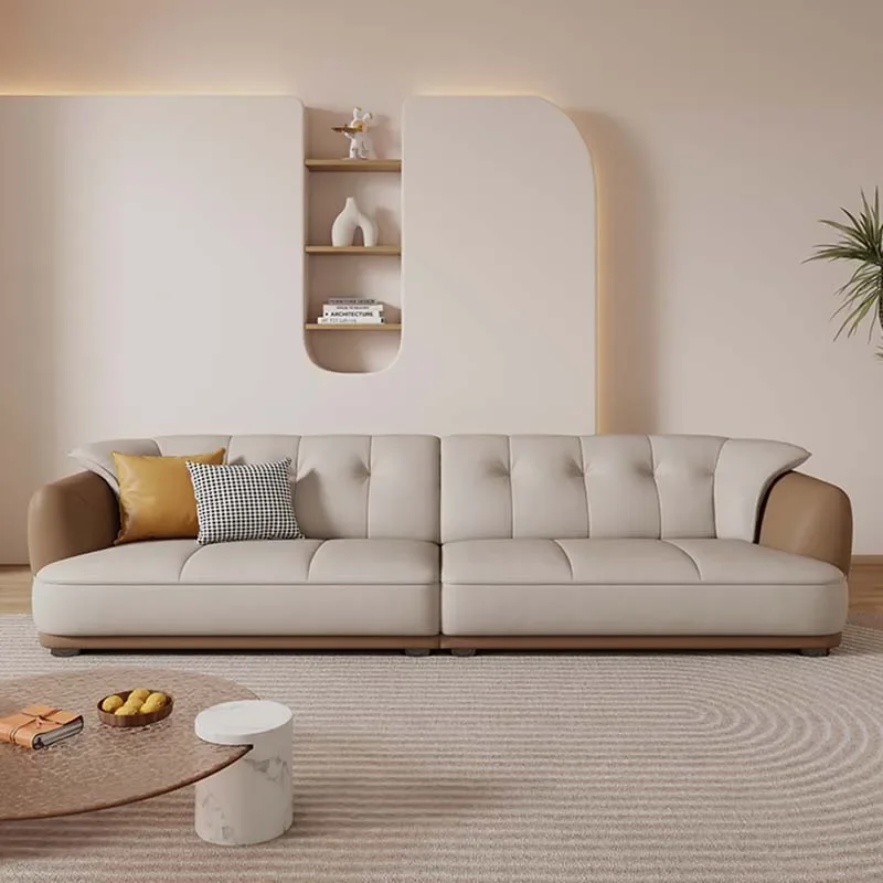 Europejska Sofa do salonu naturalna skórzana modułowa narożna Sofa wygodna Salon Salon Canape De Luxe Moderne wystrój pokoju