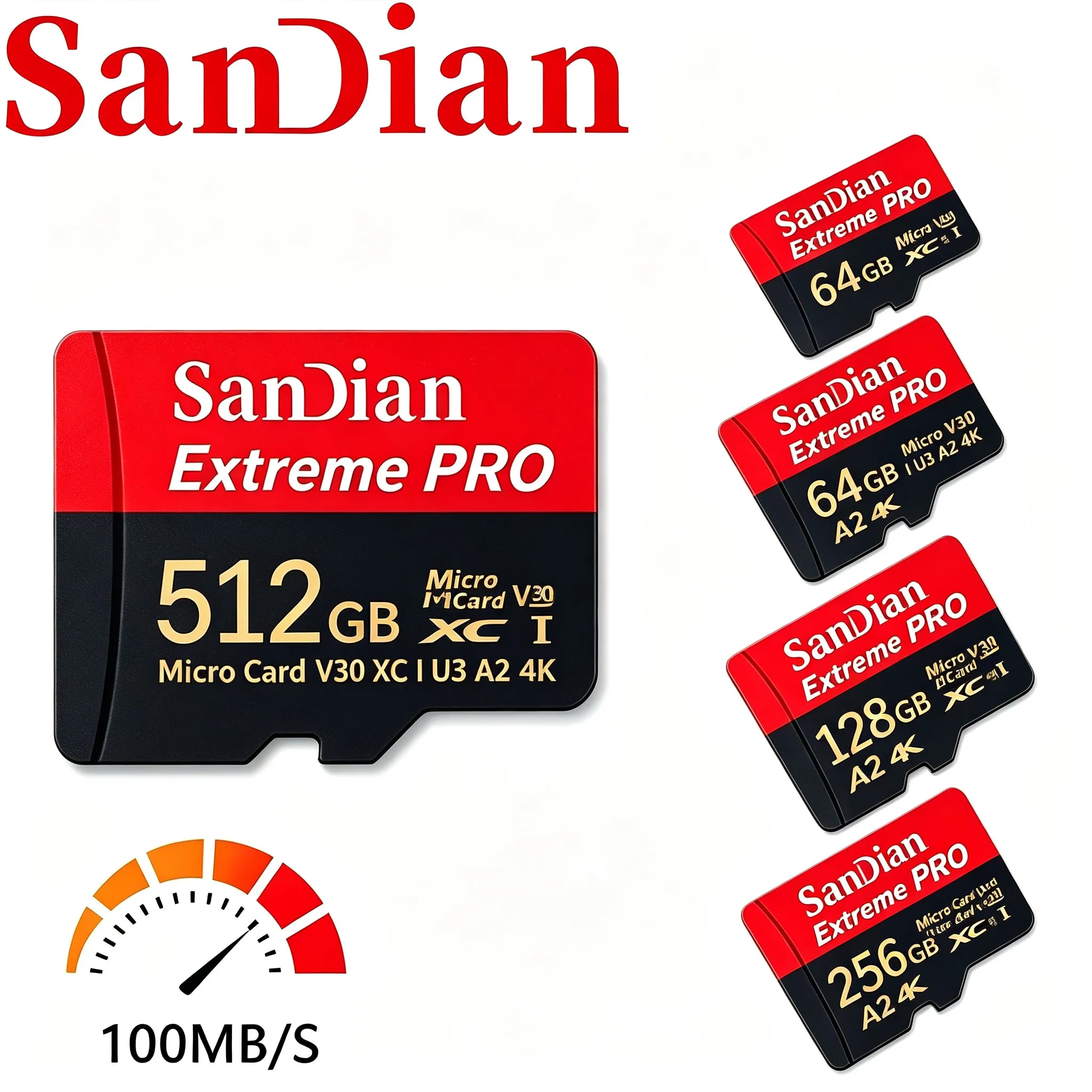 Reliable Memory Card 128GB Micro TF SD Card 64GB SD Cards 512GB TF Cards U1 for Camera/Speaker/MP4 Player/Dashcam/Smart TV