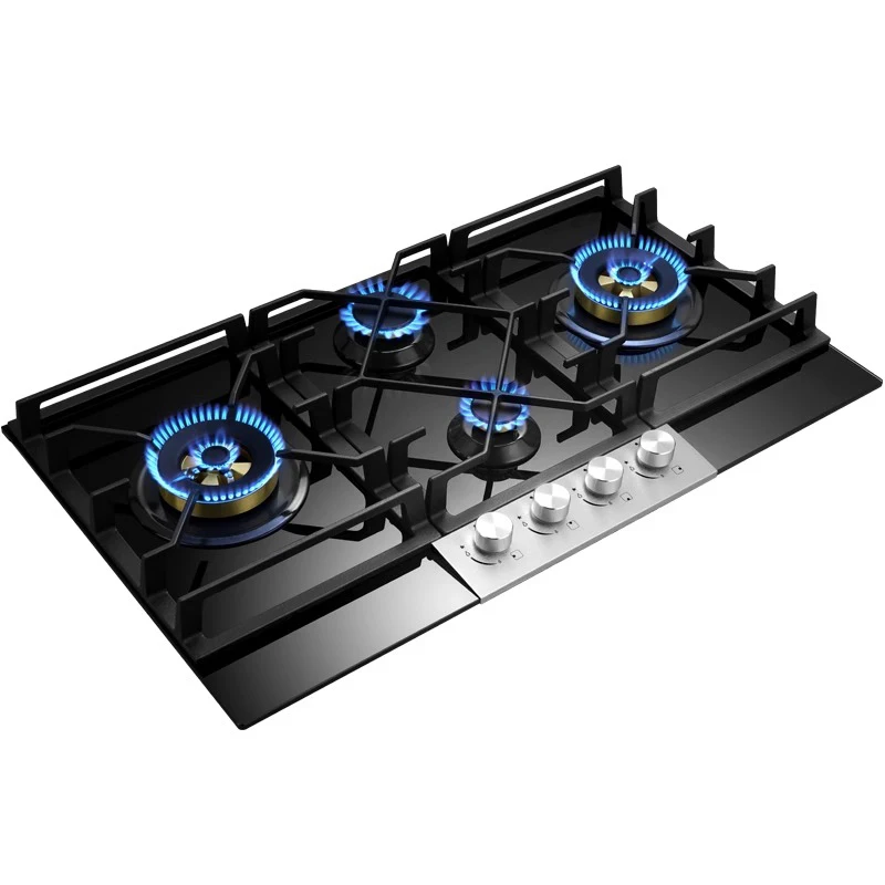 G924P Four‑Eye Embedded Gas Stove, Household Double Burner Cooktop for Liquefied Gas & Natural Gas, 5KW/1.6KW