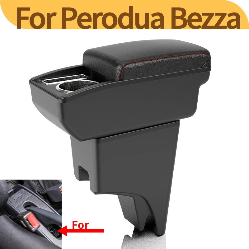 For Perodua Bezza armrest car interior modification multi-functional storage center console heightened elbow support Malaysian